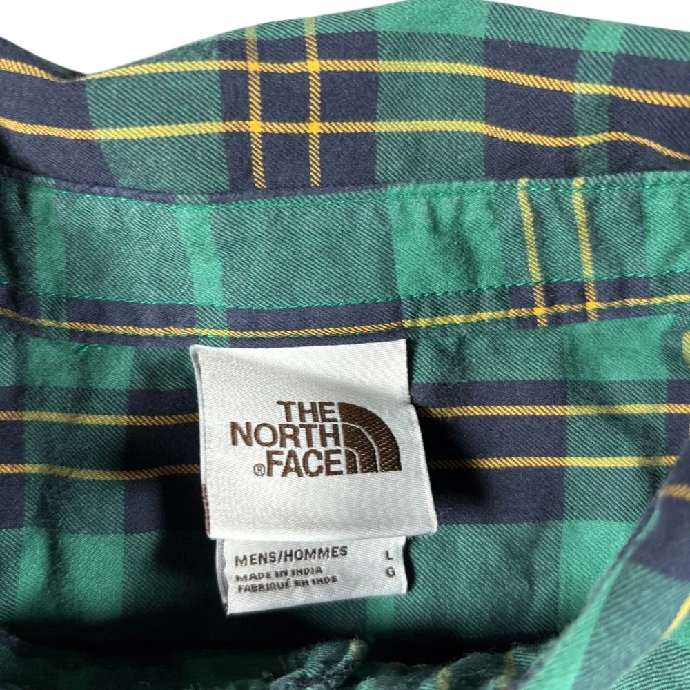 The North Face‎ Mens Large Green Plaid Long Sleeve Button Down Shirt Gorpcore